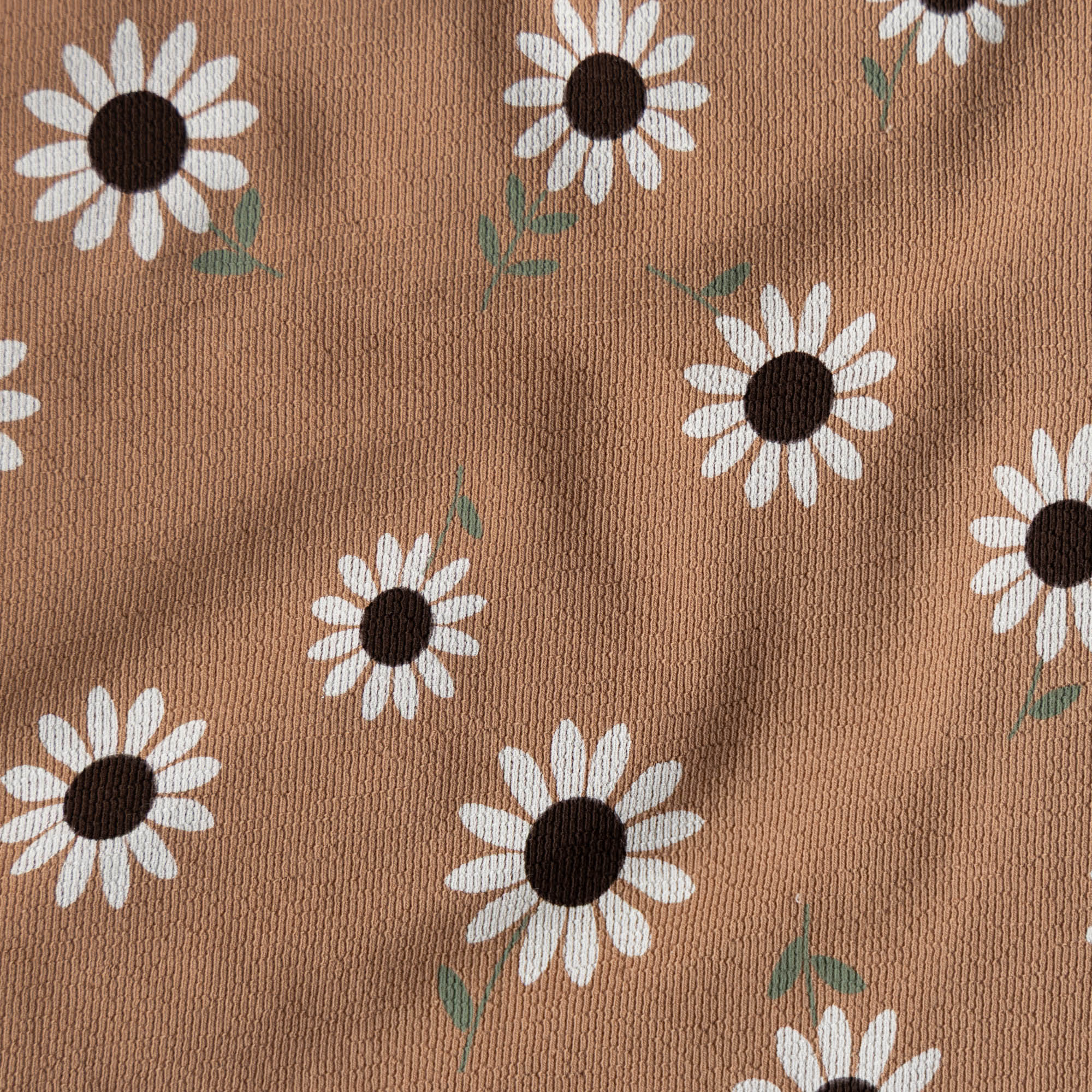 French terry crepe bloemen nootmuskaat