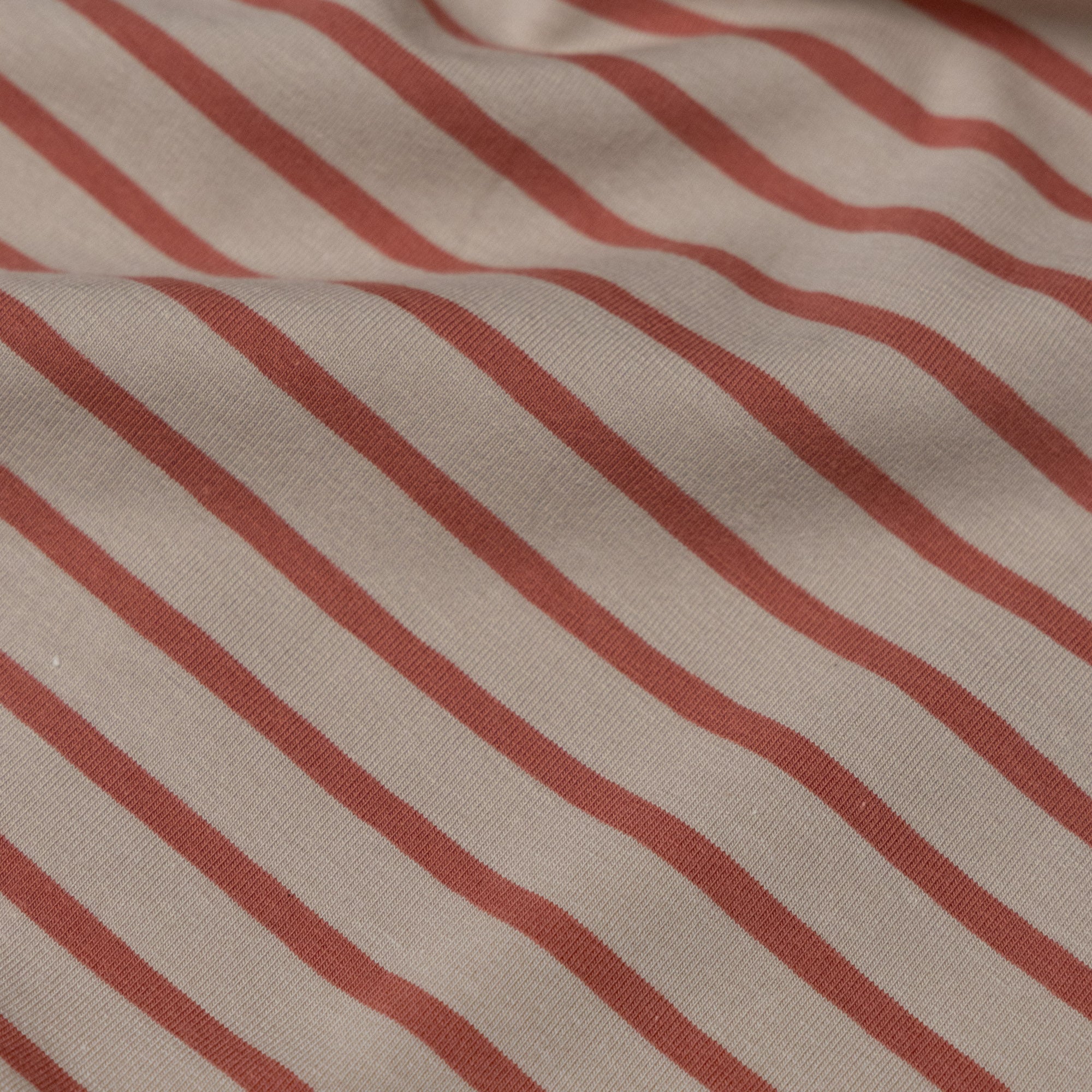 Jersey strepen pebble/paprika