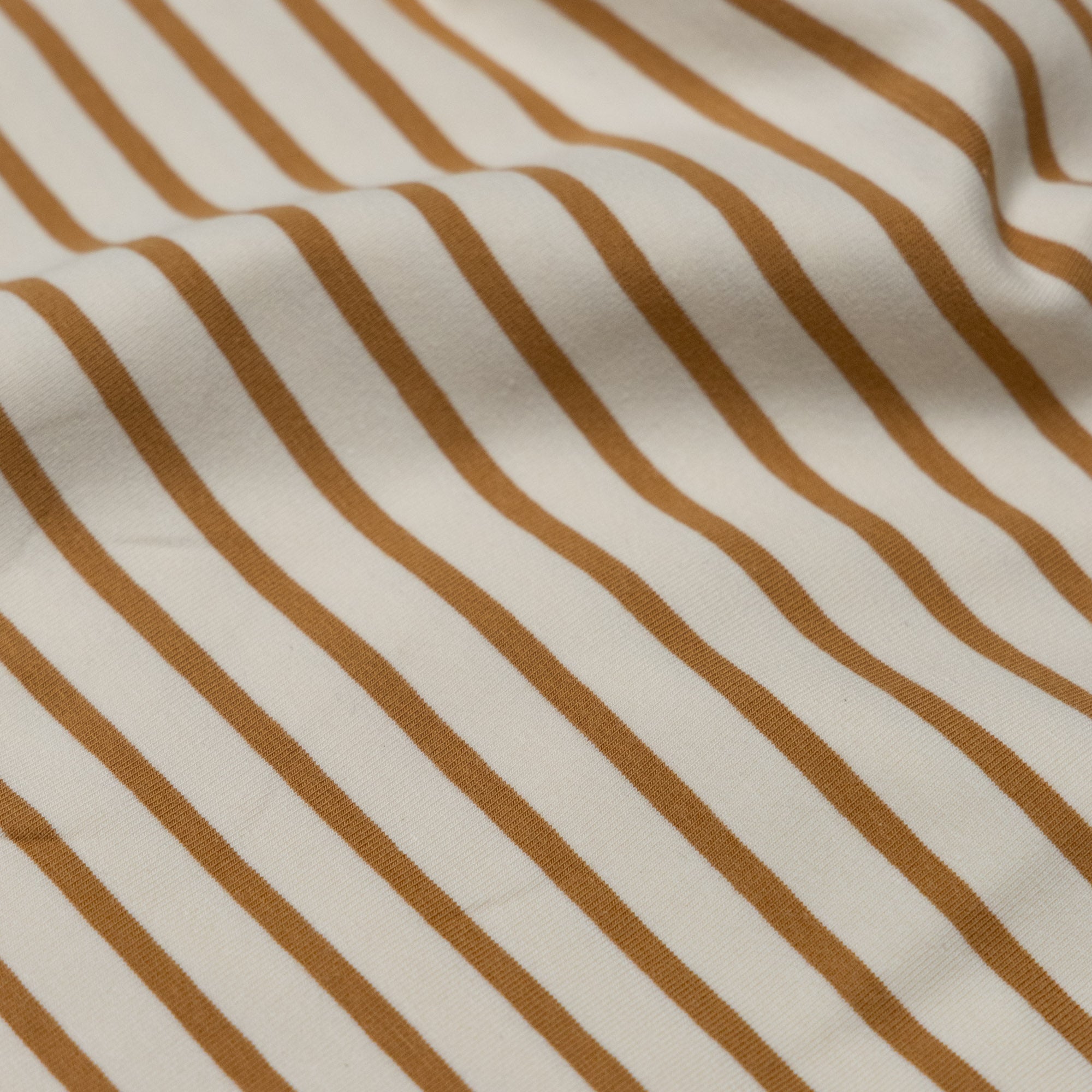 Jersey strepen ecru/camel
