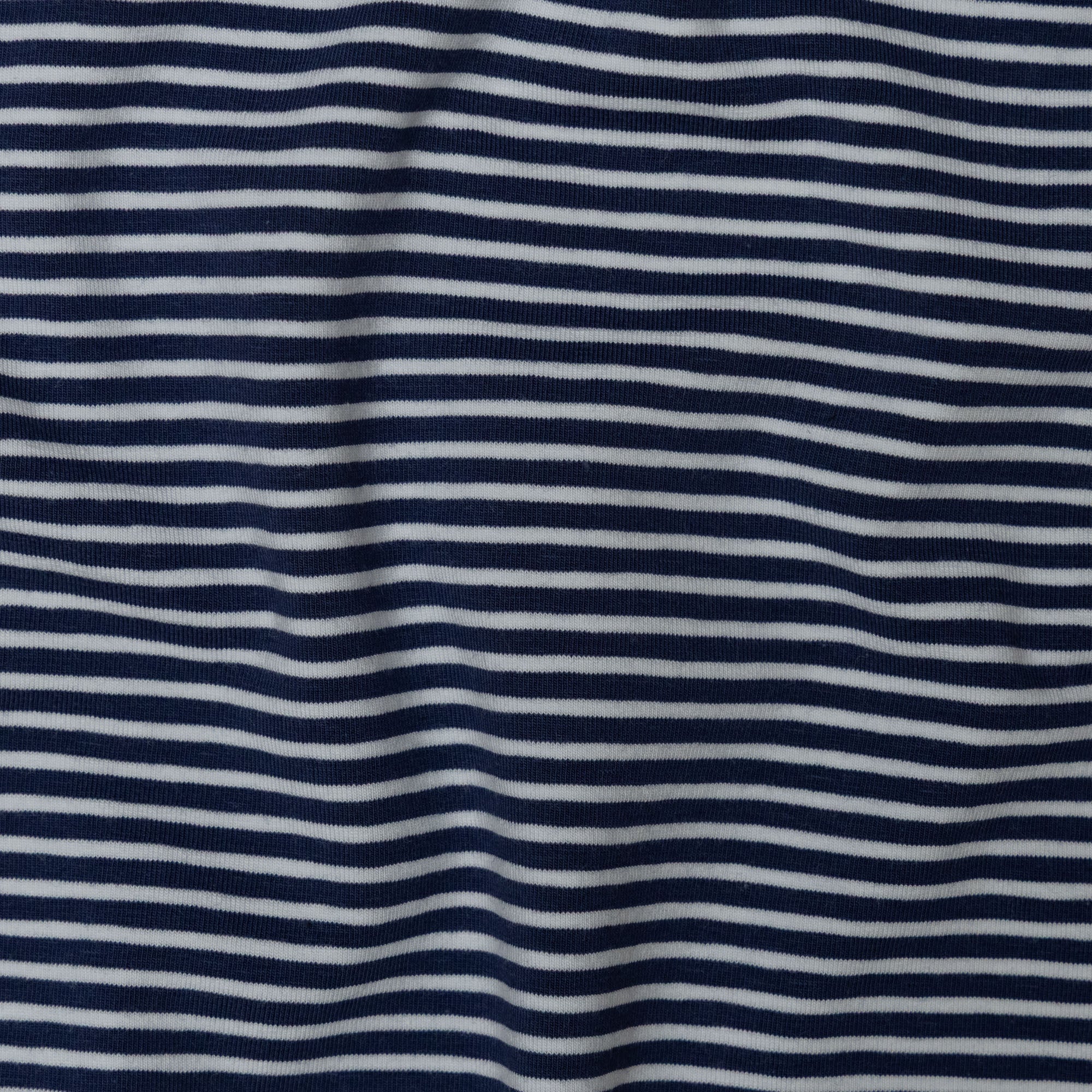 Jersey fijne strepen navy/wit
