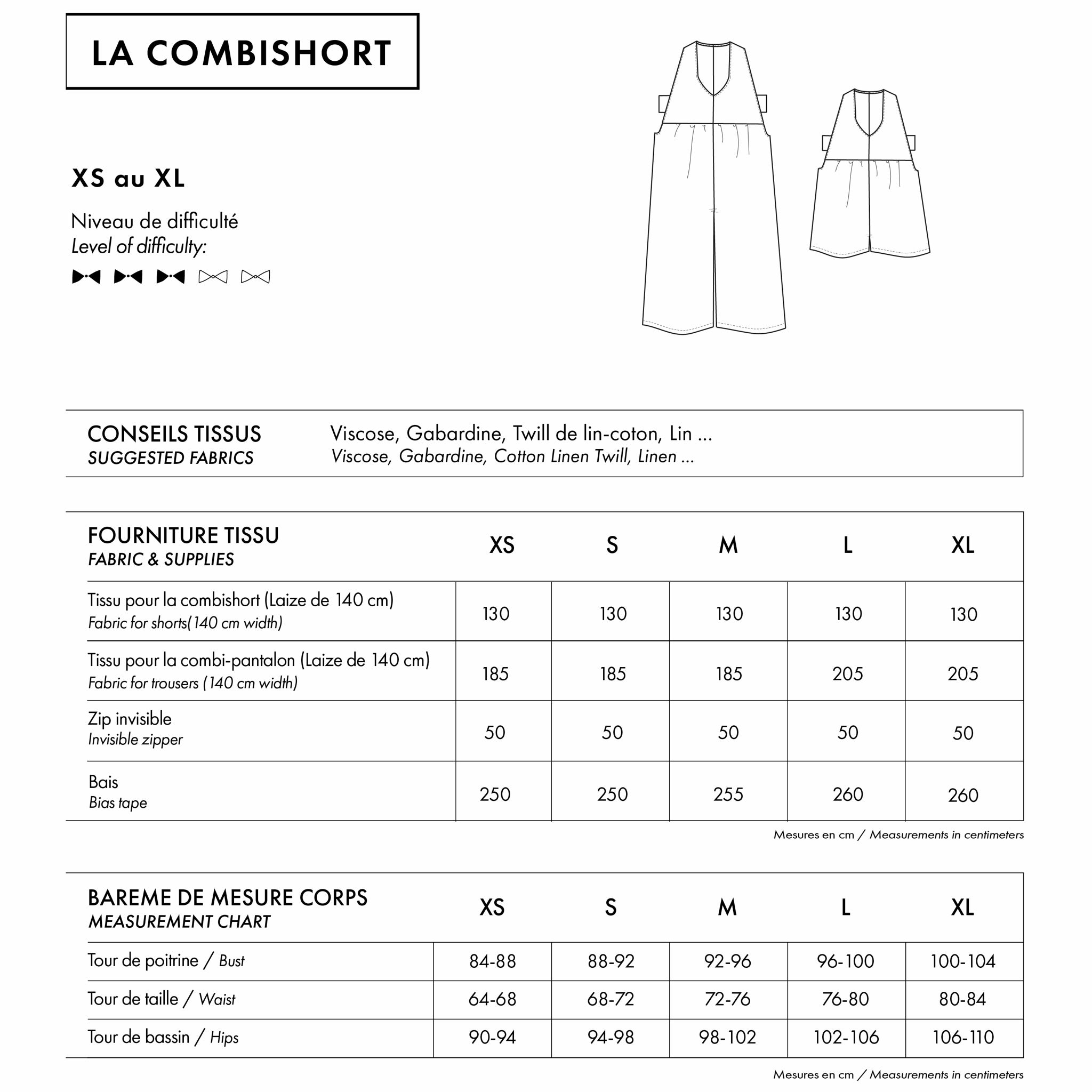 Atelier Brunette - La Combishort (papieren patroon)