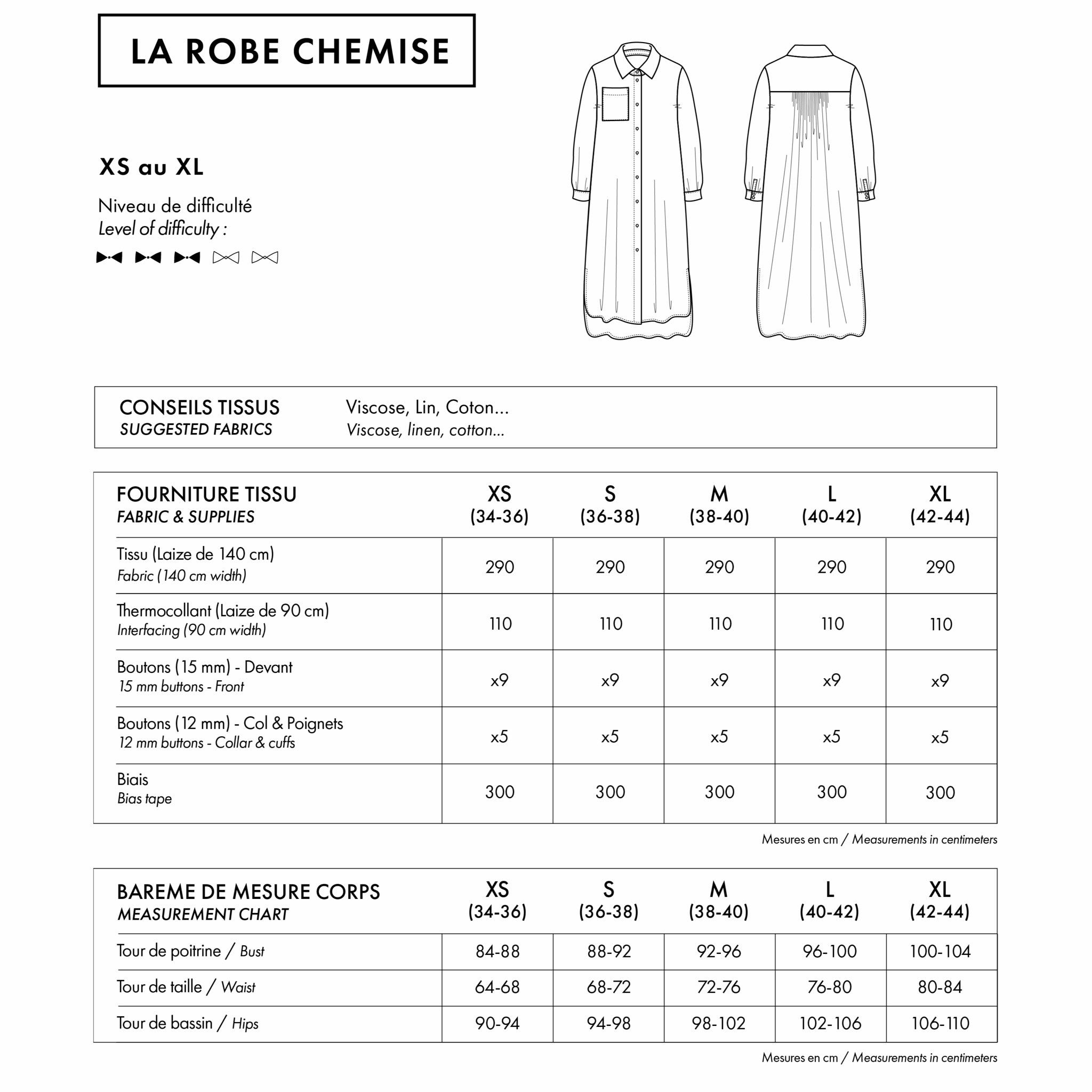 Atelier Brunette - La Robe chemise (papieren patroon)