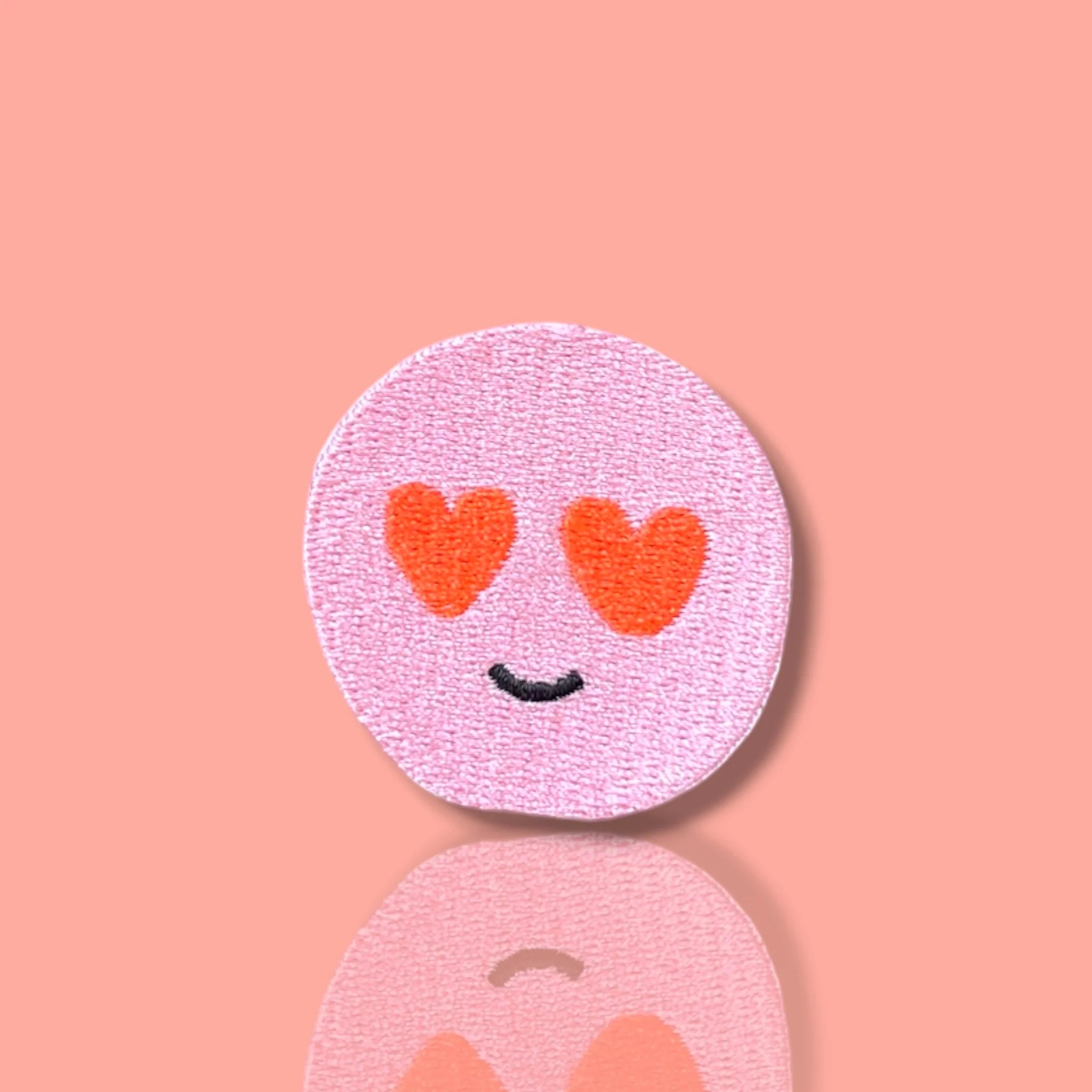 HejPatches - strijkapplicatie roze smiley