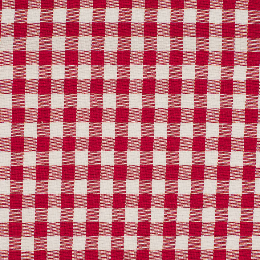 Yarn dyed katoen ruiten 10mm rood