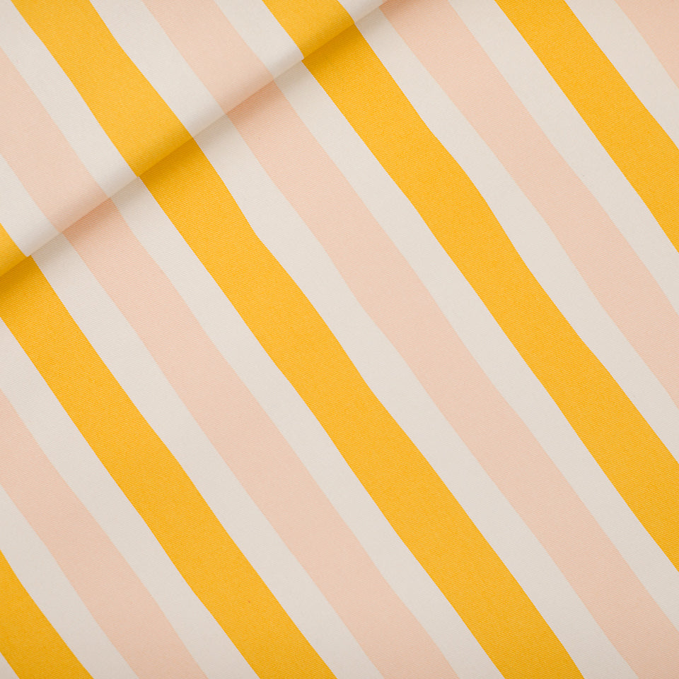 See You at Six - Canvas gabardine twill strepen papyrus crème