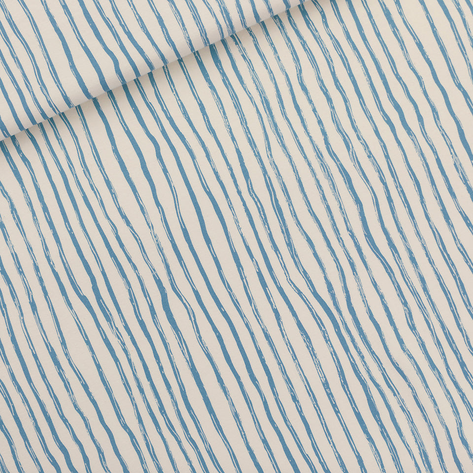 See You at Six - French terry wiggly verticals papyrus crème