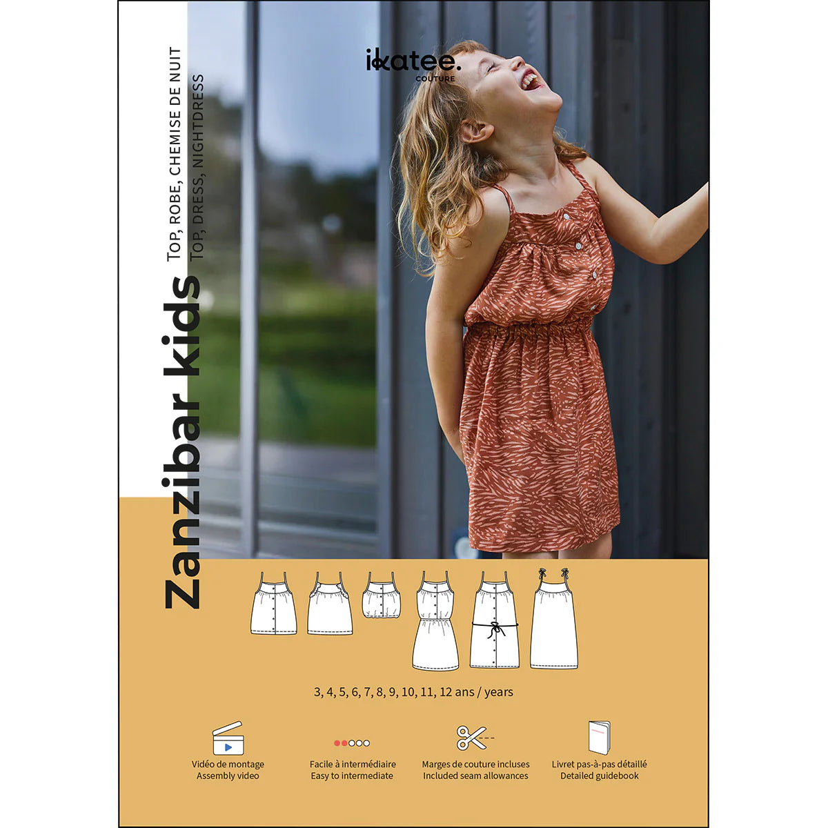Ikatee - Zanzibar top &amp; jurk kids (papieren patroon)