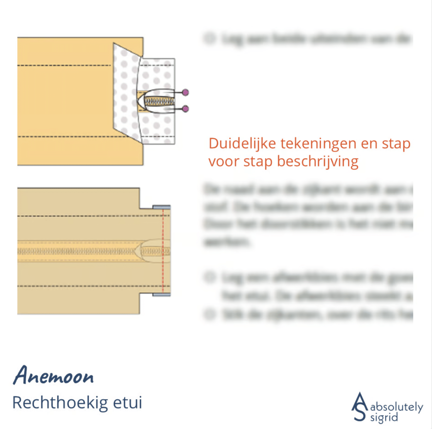 Absolutely Sigrid - Anemoon rechthoekig etui (papieren patroon)