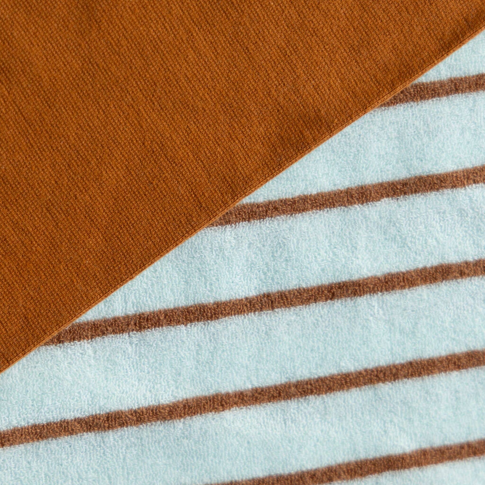 Badstof strepen mint/caramel