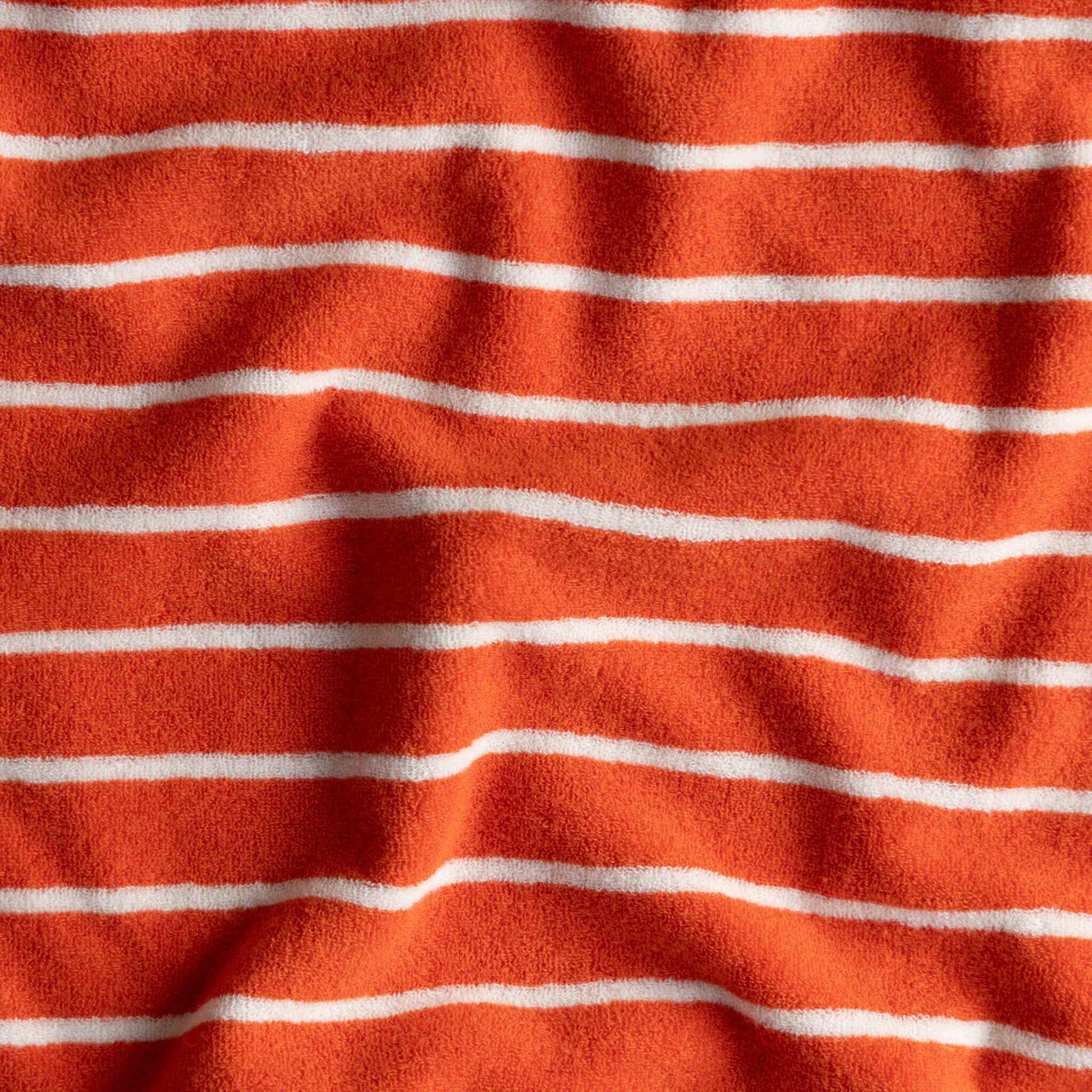 Badstof strepen tangerine/offwhite