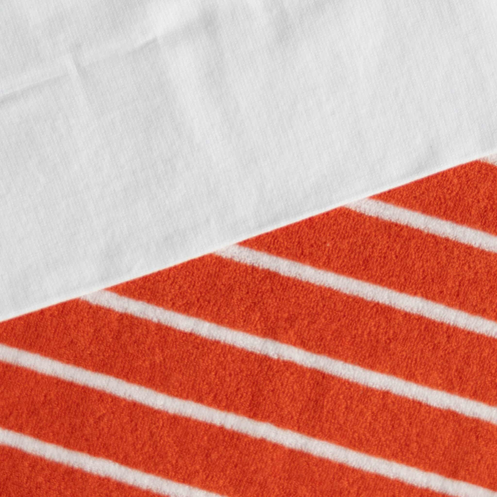 Badstof strepen tangerine/offwhite