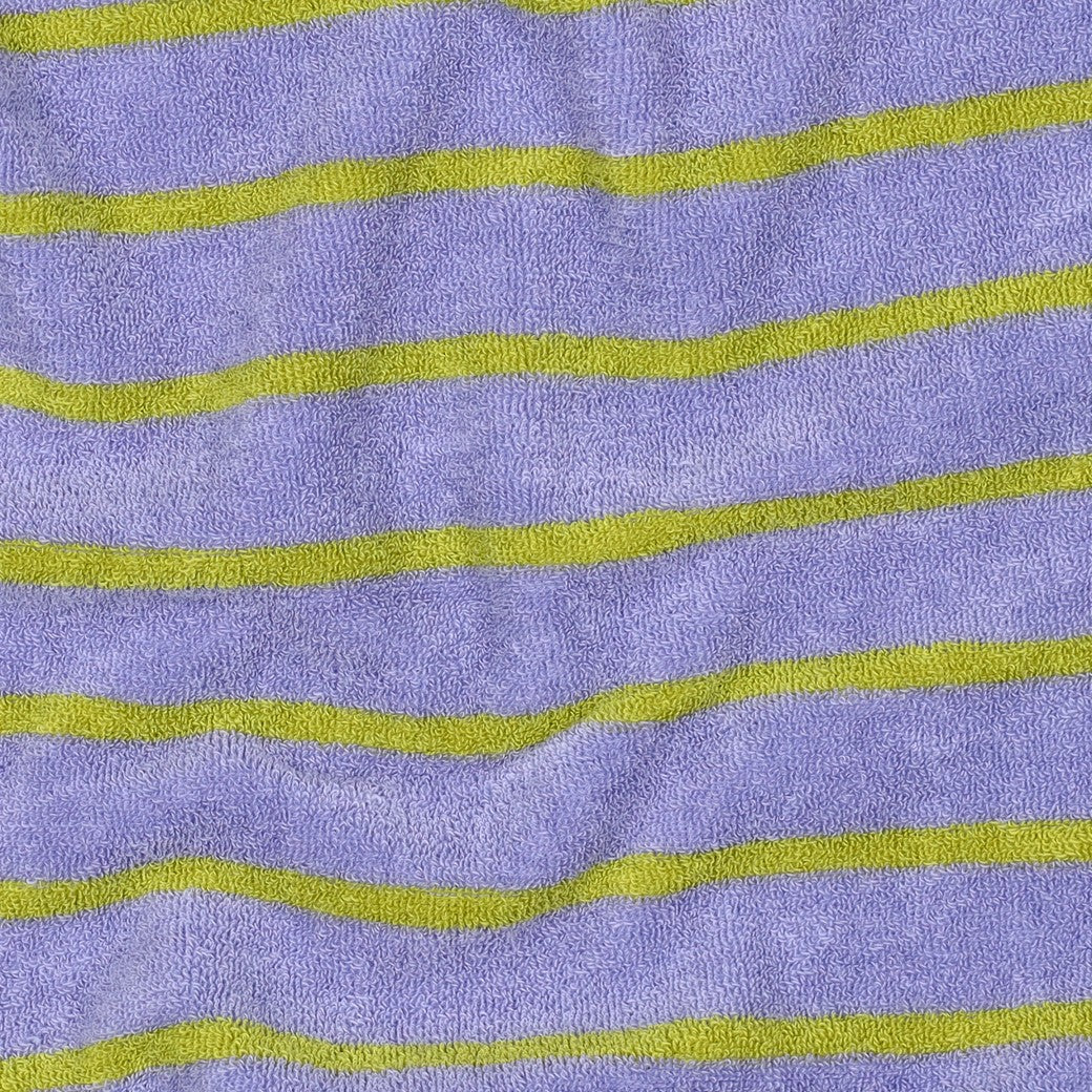 Badstof yarn dyed strepen lila/lime