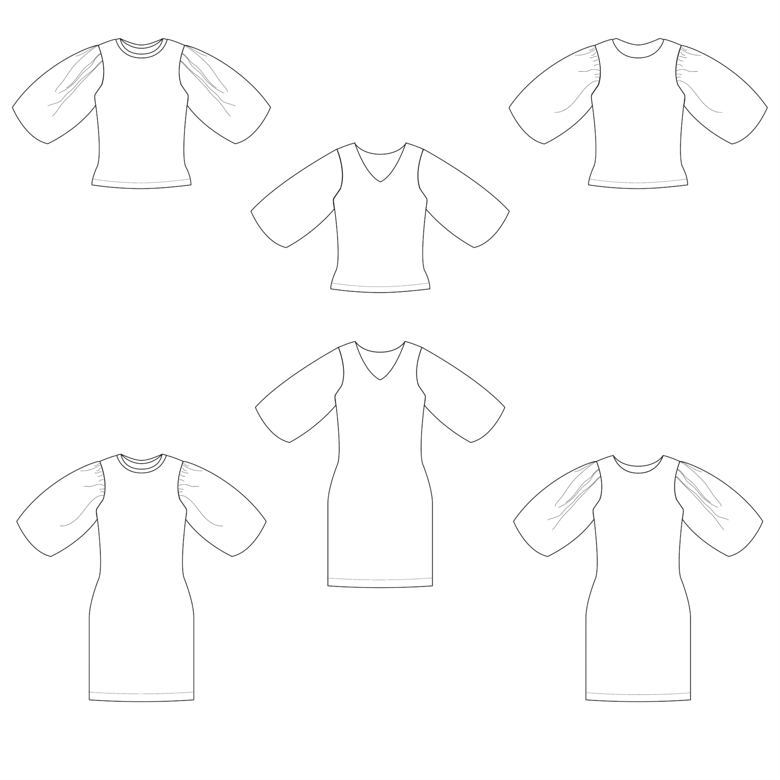 Bel'Etoile - Gaëlle top en jurk dames en tieners (papieren patroon)