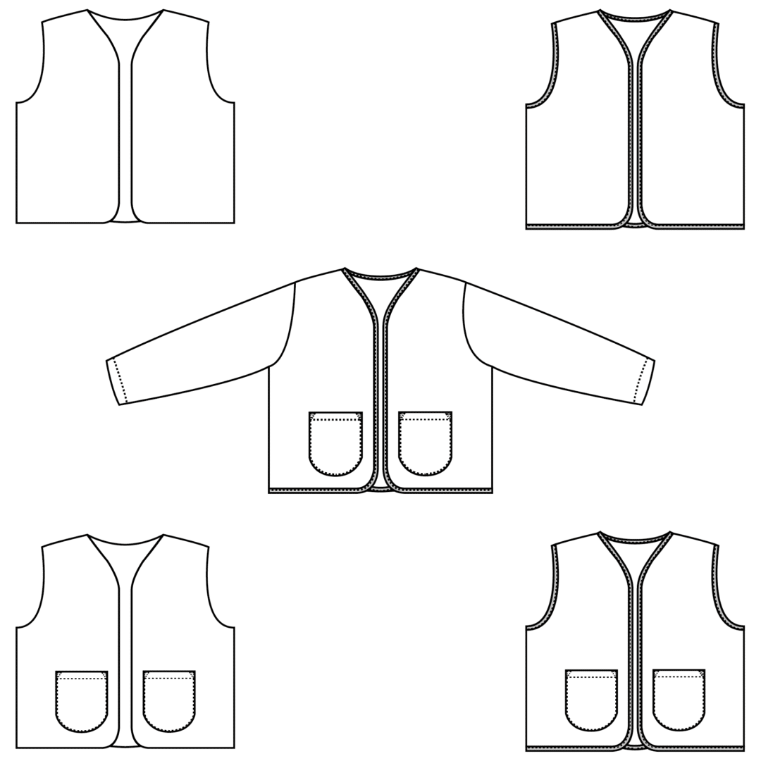 Bel'Etoile - Junna gilet/vest dames en kids (papieren patroon)