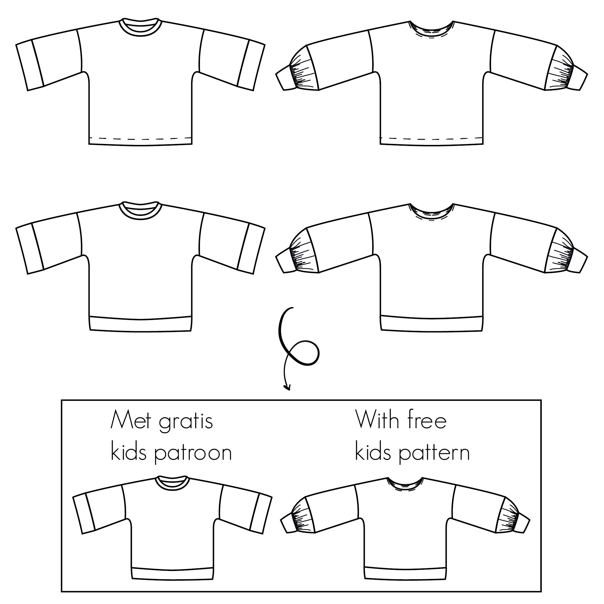 Bel'Etoile - Laure top/sweater (dames en kids) papieren patroon