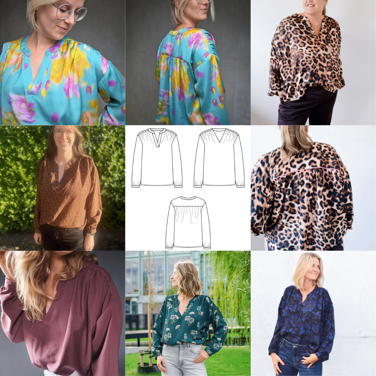 Bel'Etoile - Lucia blouse dames + gratis top voor dames/kids (papieren patroon)