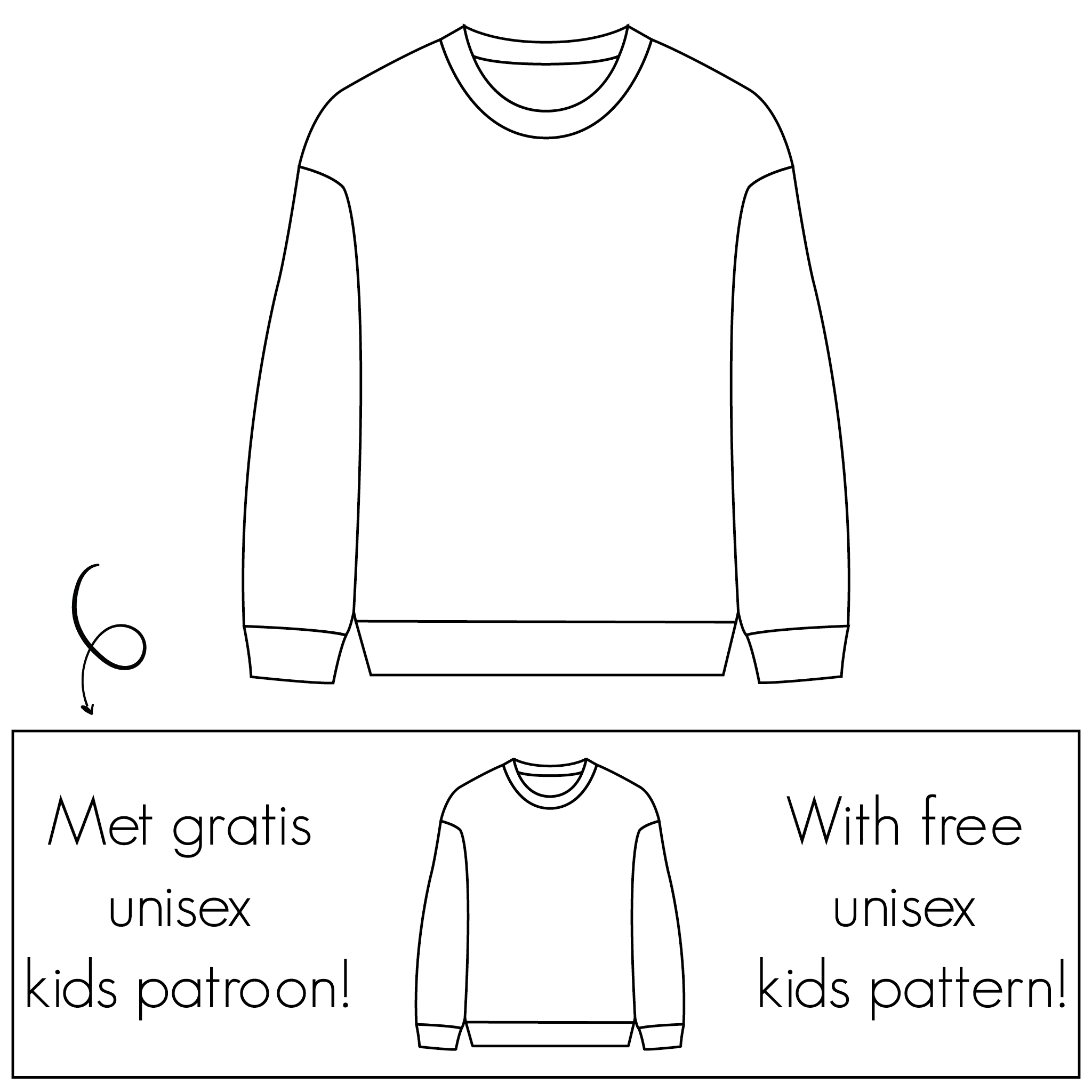 Bel'Etoile - Sem sweater heren en kids (papieren patroon)