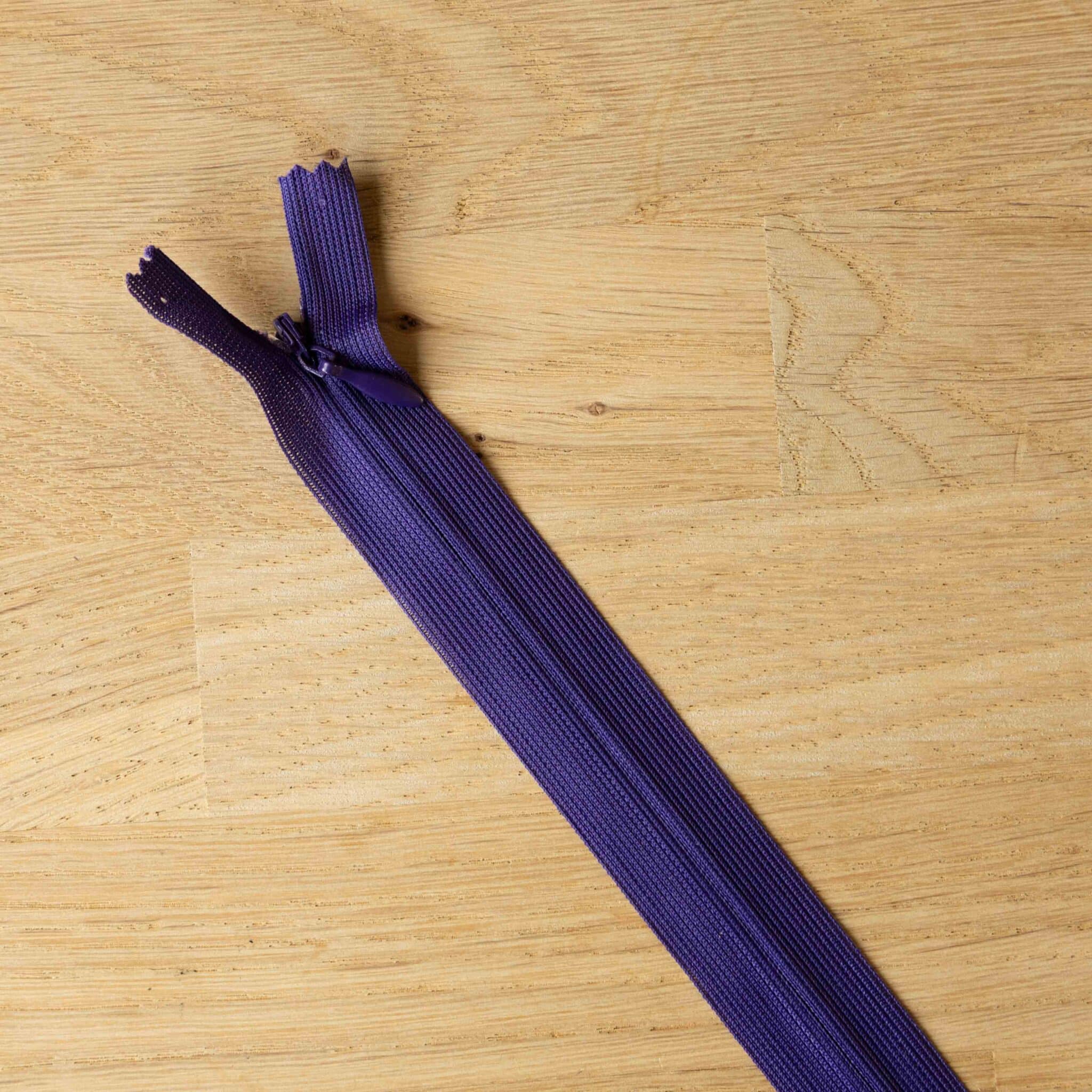 Blinde rits 22 cm - Donkerpaars