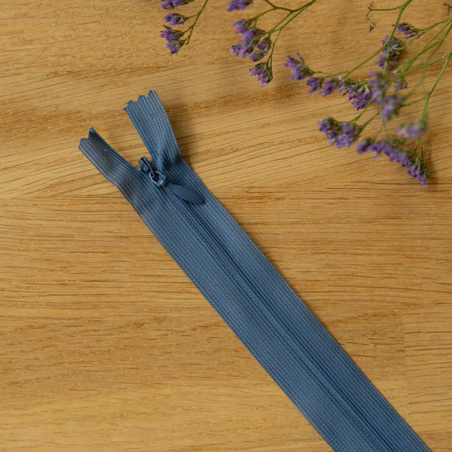Blinde rits 22 cm - Jeansblauw