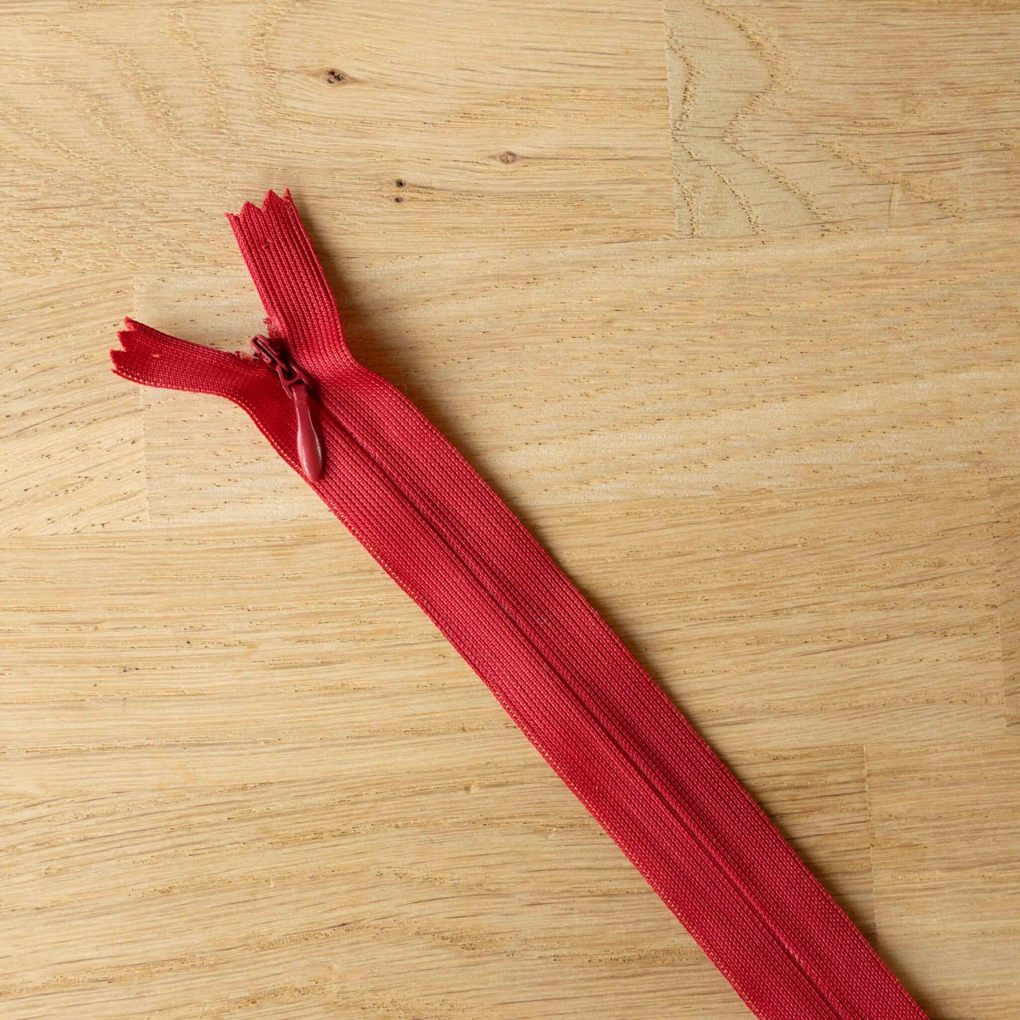 Blinde rits 22 cm - Rood