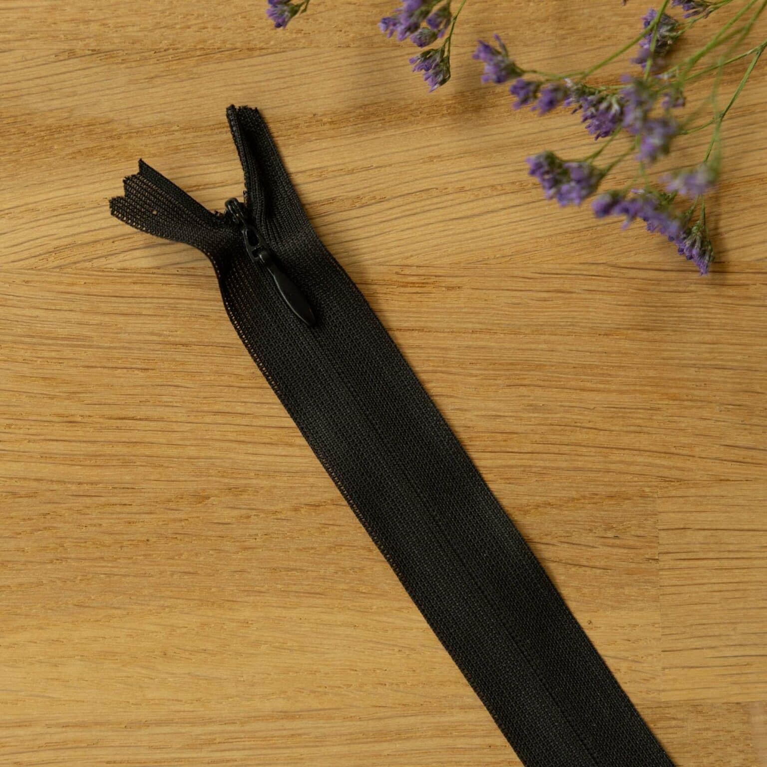 Blinde rits 22 cm - Zwart