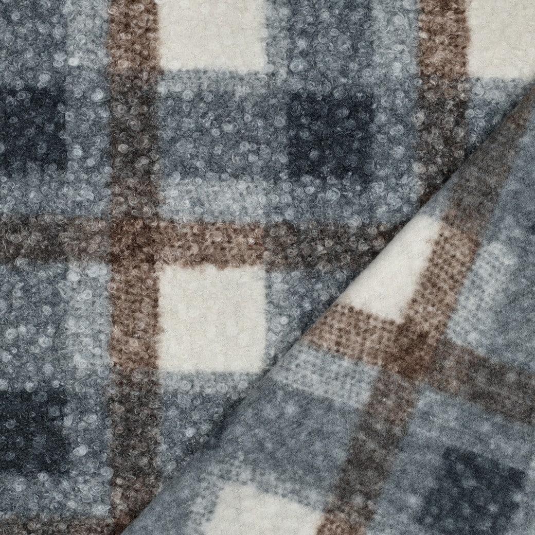 Bouclé ruit blauw
