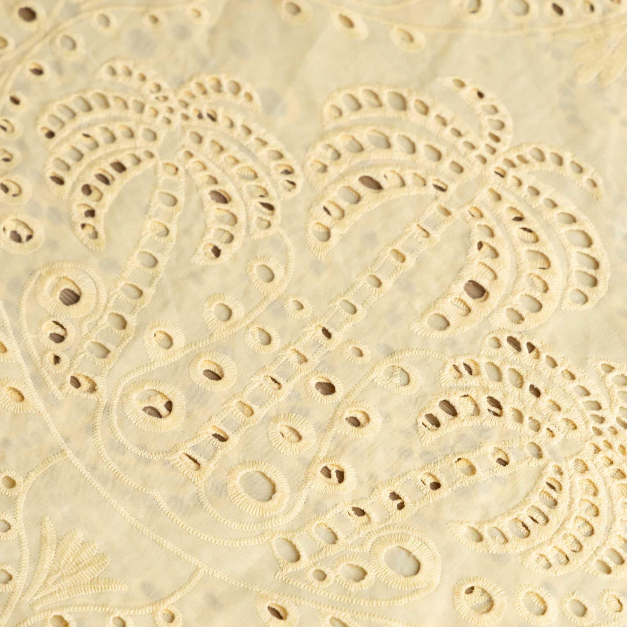 Broderie palmbomen botergeel