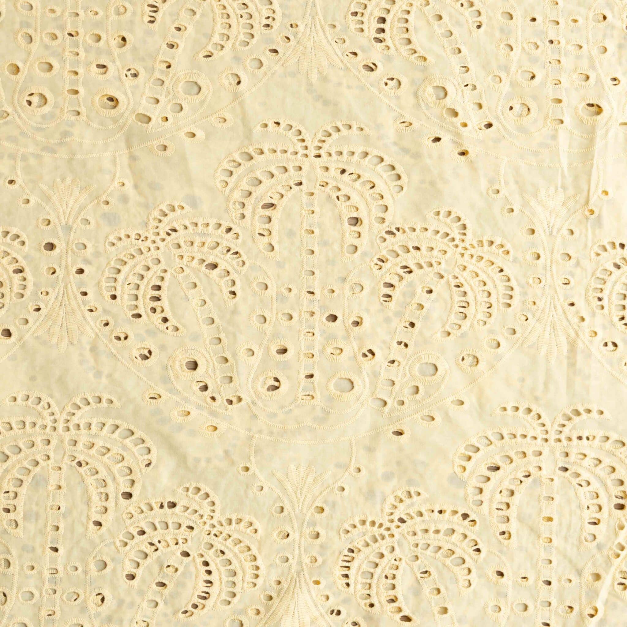 Broderie palmbomen botergeel