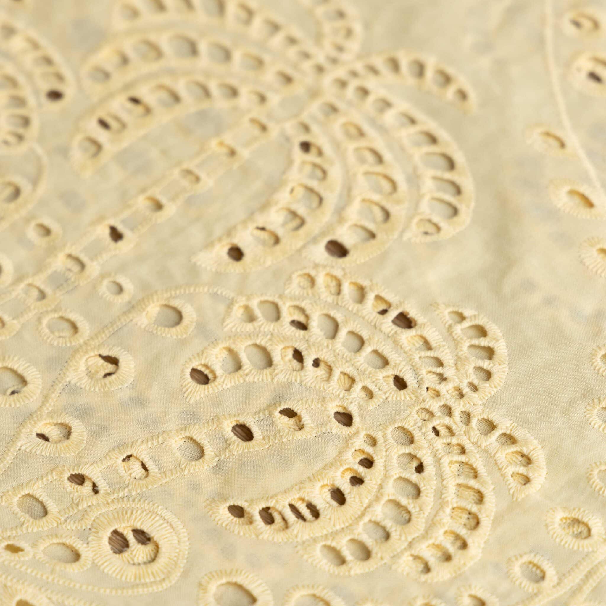 Broderie palmbomen botergeel