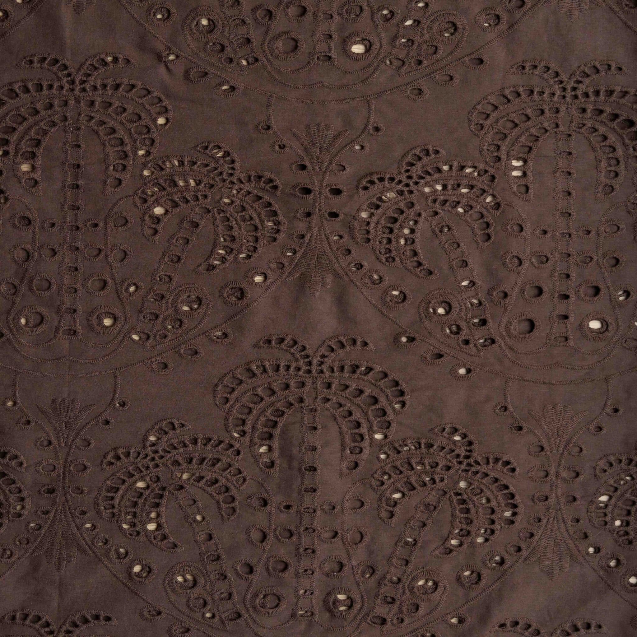 Broderie palmbomen bruin