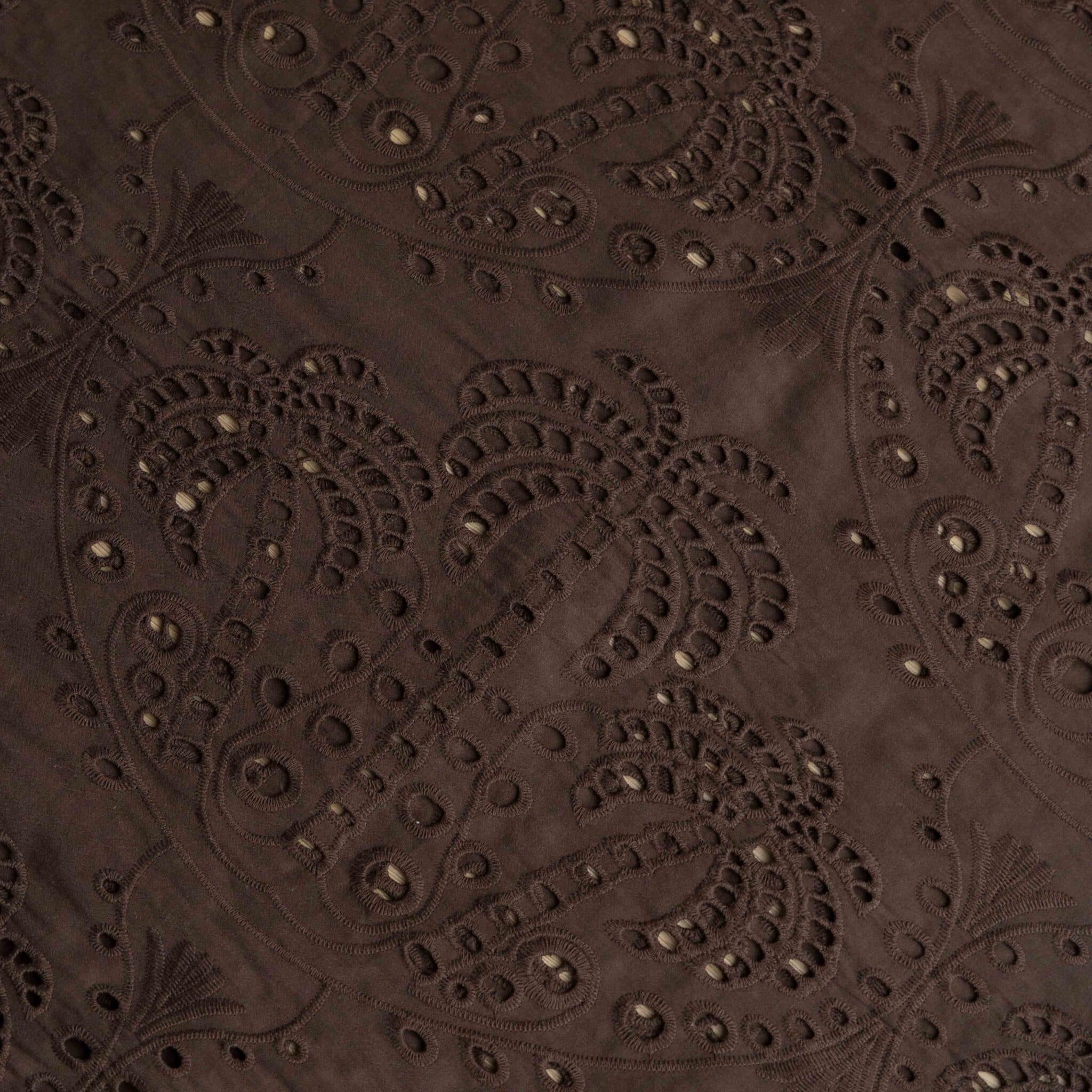 Broderie palmbomen bruin