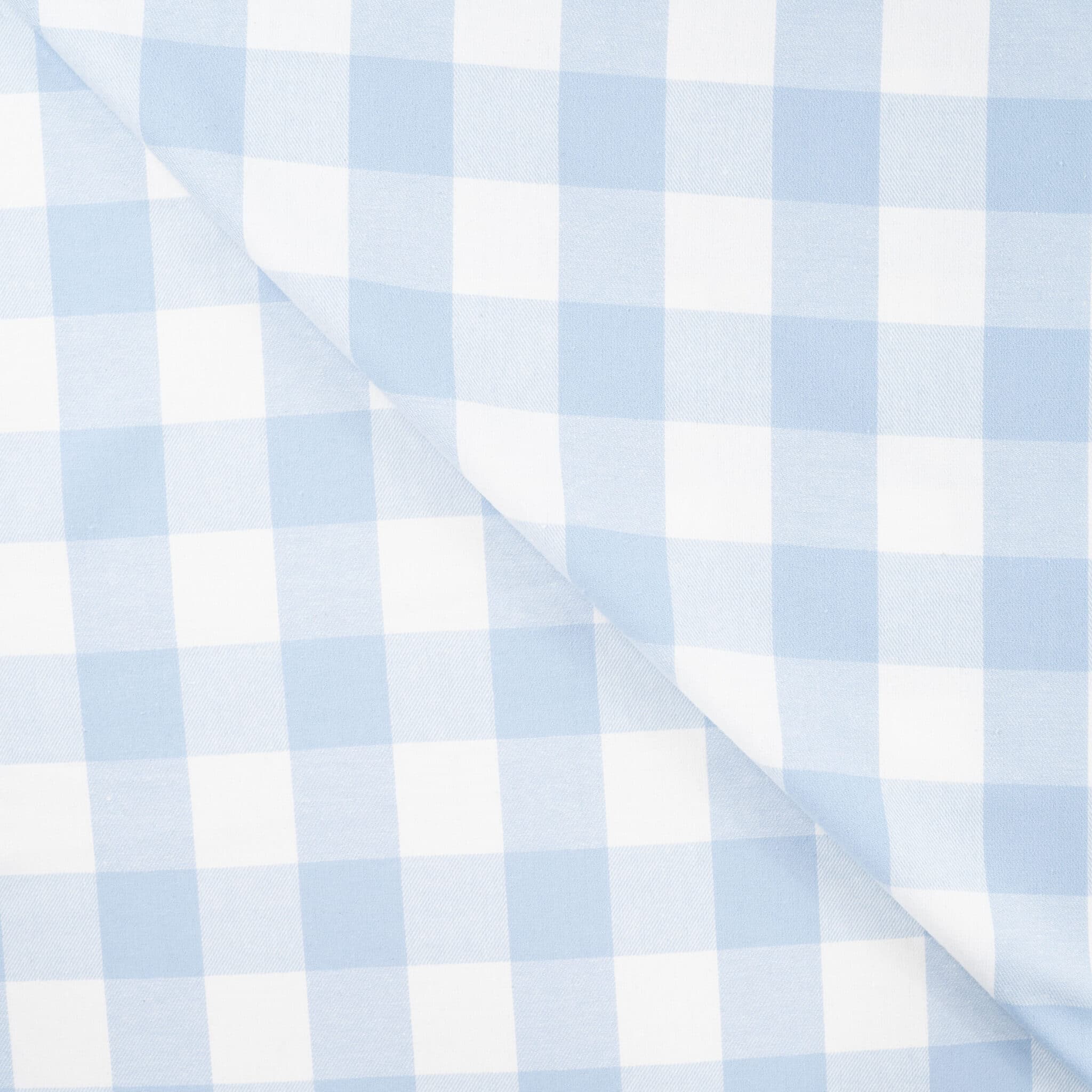 Brushed check flanel blauw/offwhite