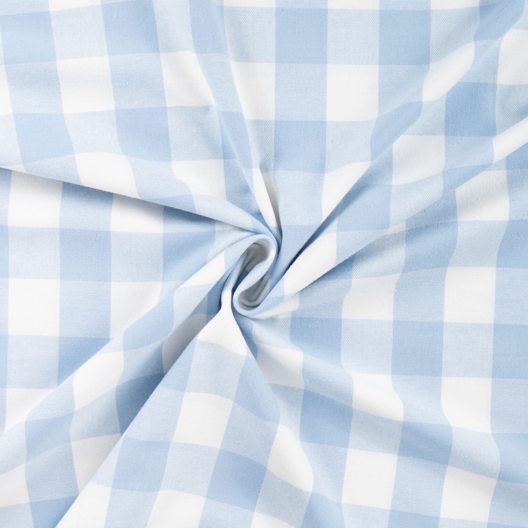 Brushed check flanel blauw/offwhite