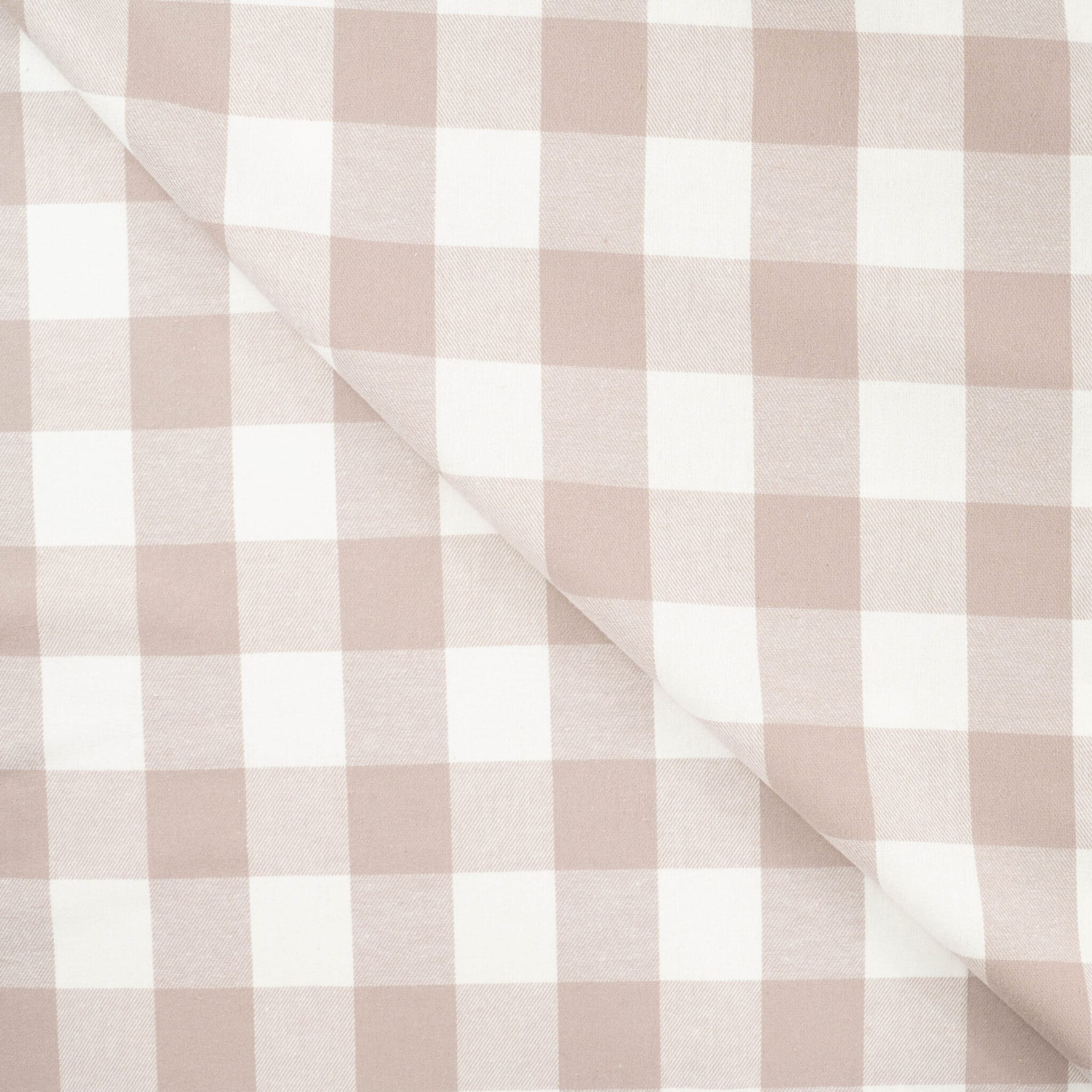 Brushed check flanel zand/offwhite