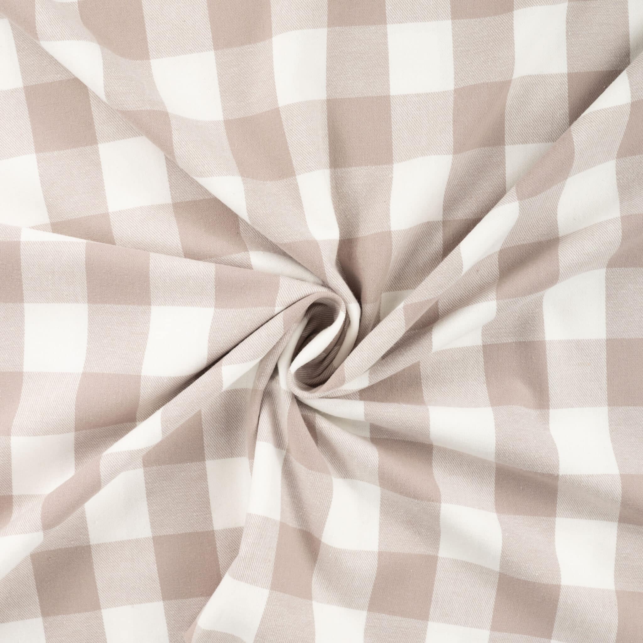 Brushed check flanel zand/offwhite