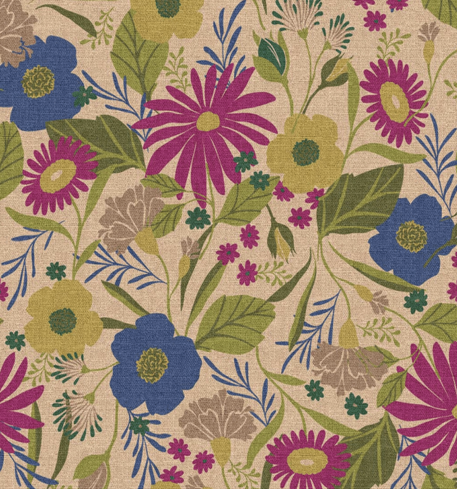 Canvas bloemen loric violet/blauw