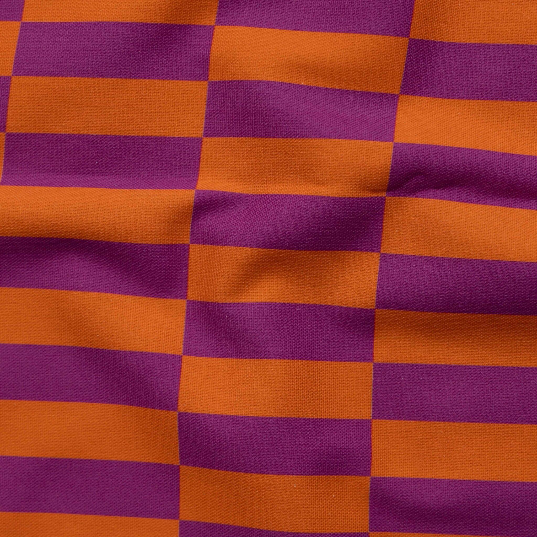 Canvas checks paars/oranje