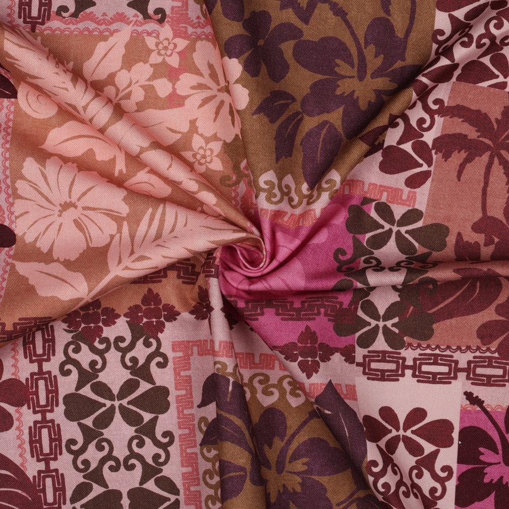 Canvas digitaal bloemen roze