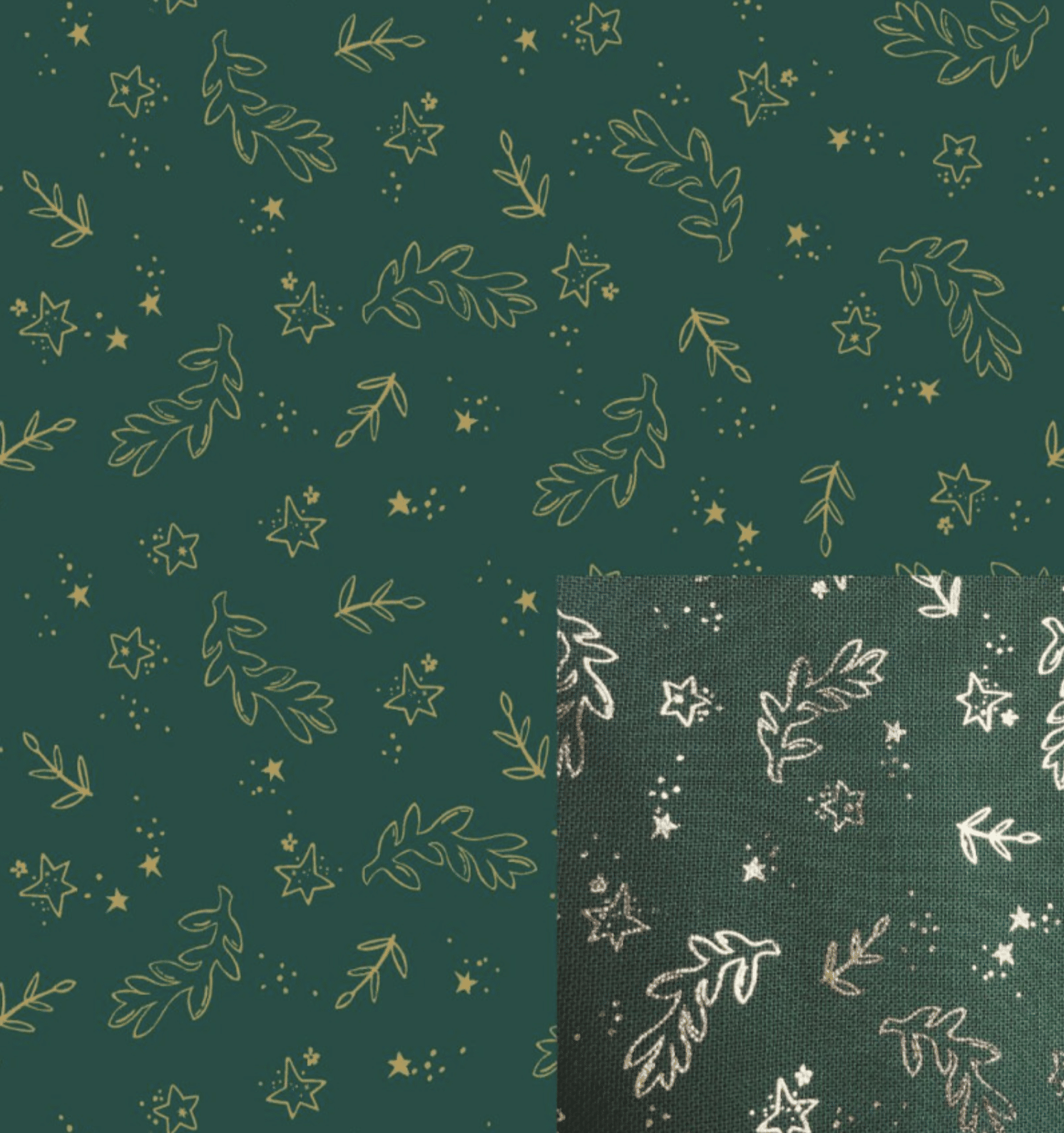 Canvas kerst foil groen