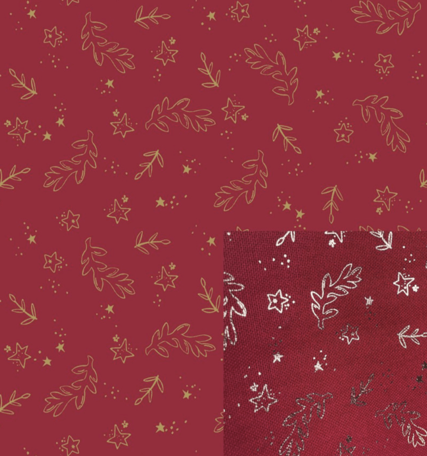 Canvas kerst foil rood