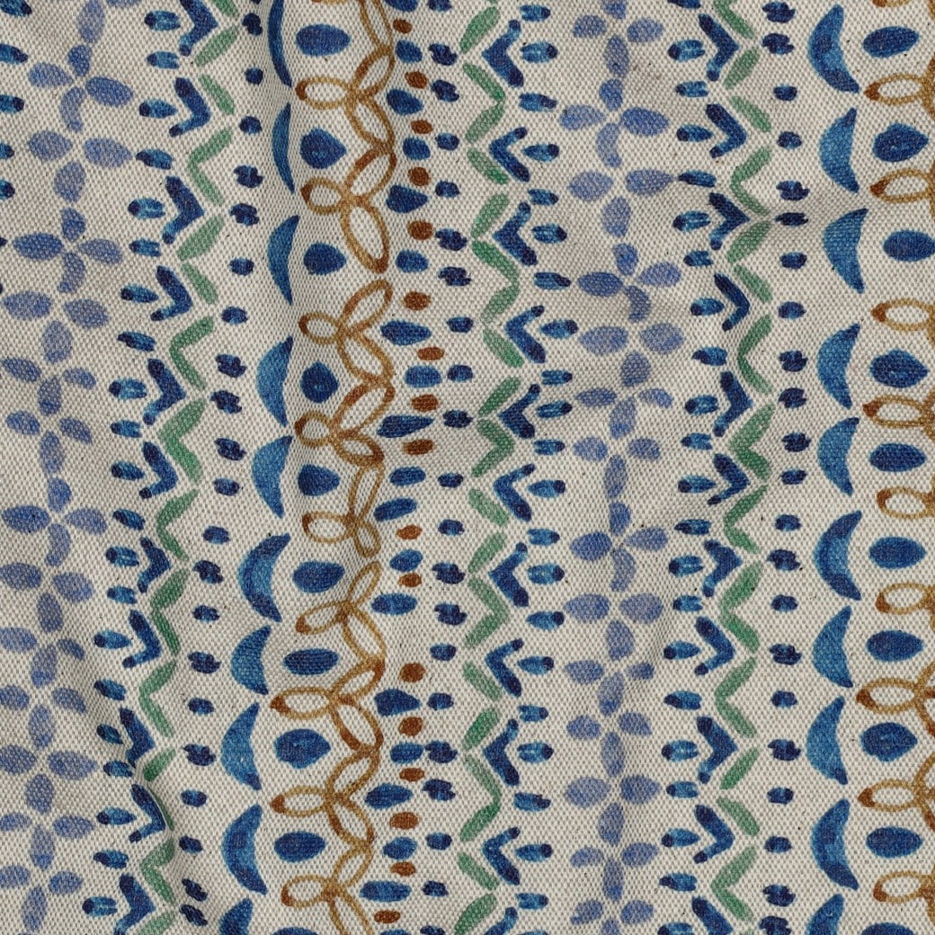 Canvas linnenlook digitaal abstract blauw