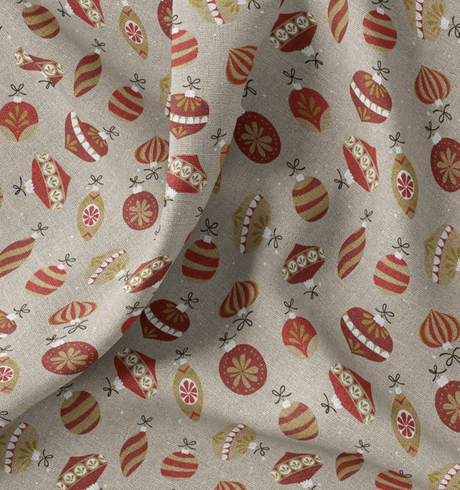 Canvas linnenlook kerstballen