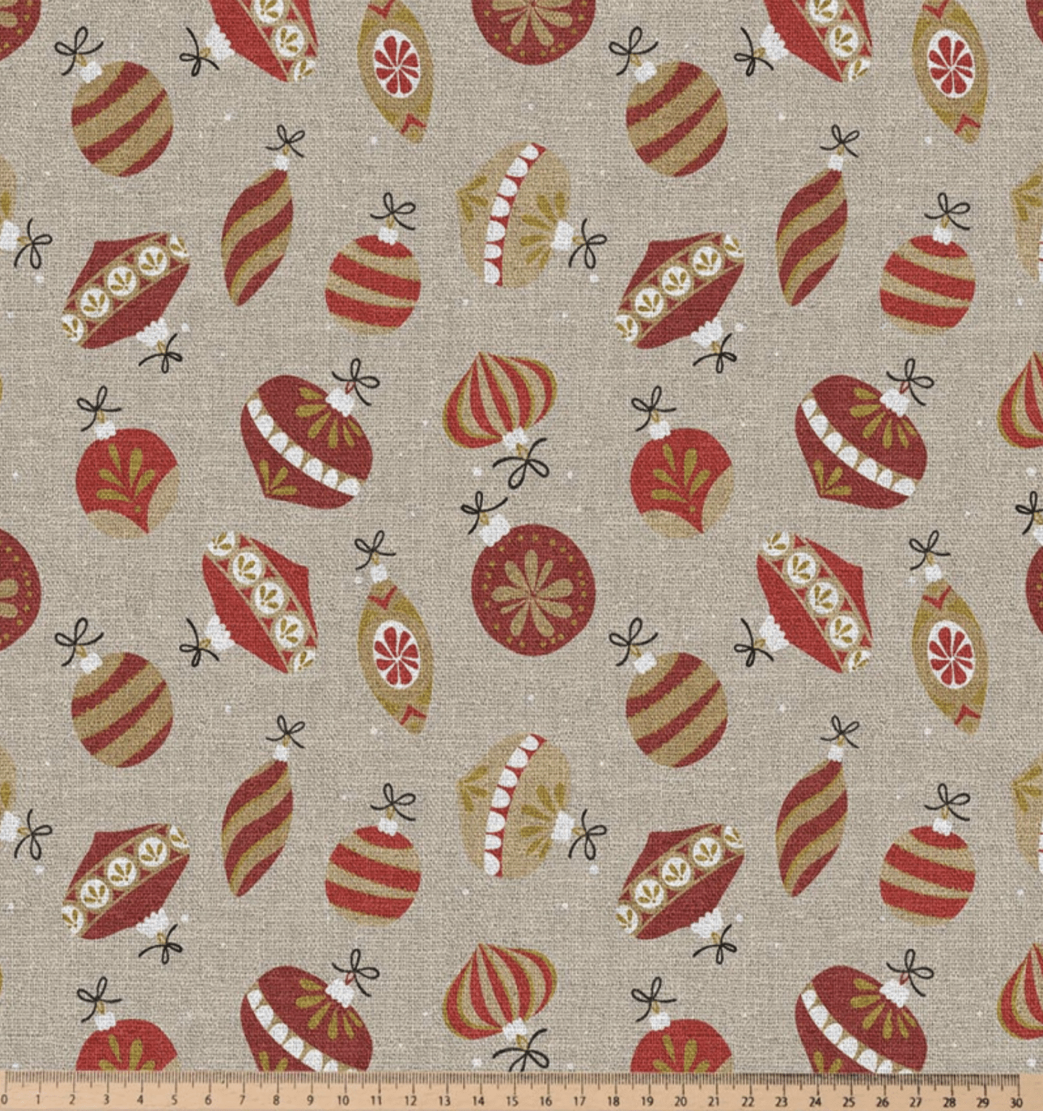 Canvas linnenlook kerstballen