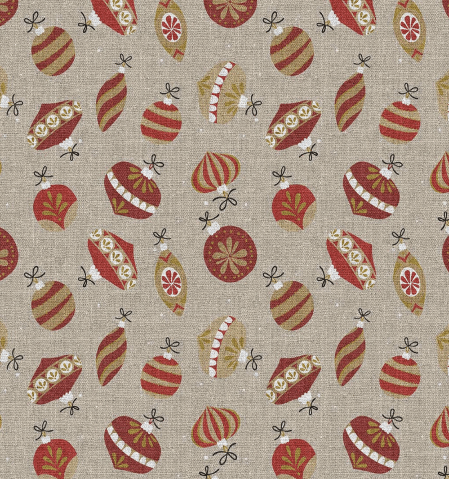 Canvas linnenlook kerstballen