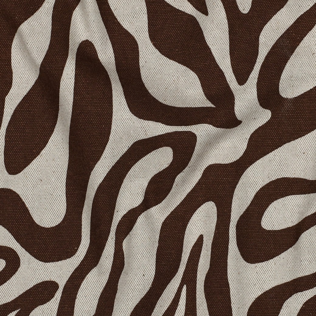 Canvas linnenlook zebraprint bruin