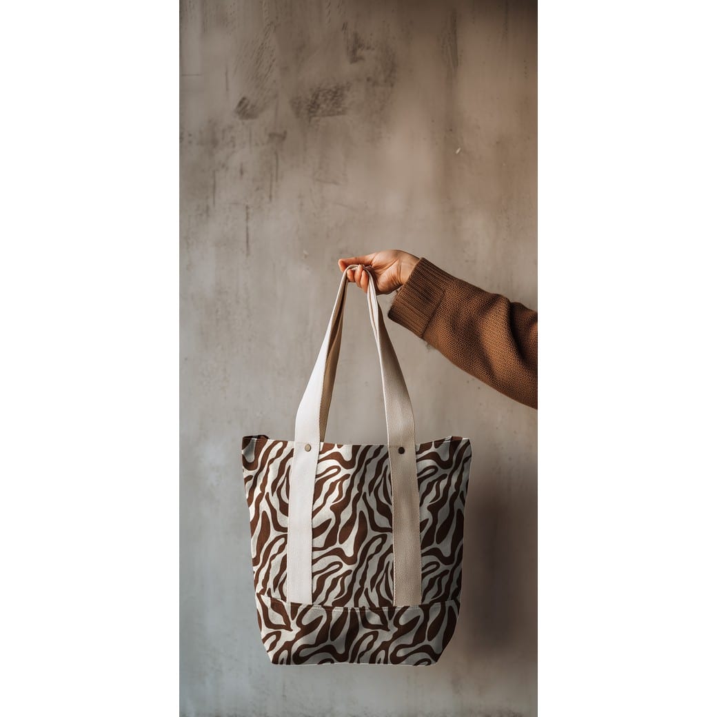 Canvas linnenlook zebraprint bruin