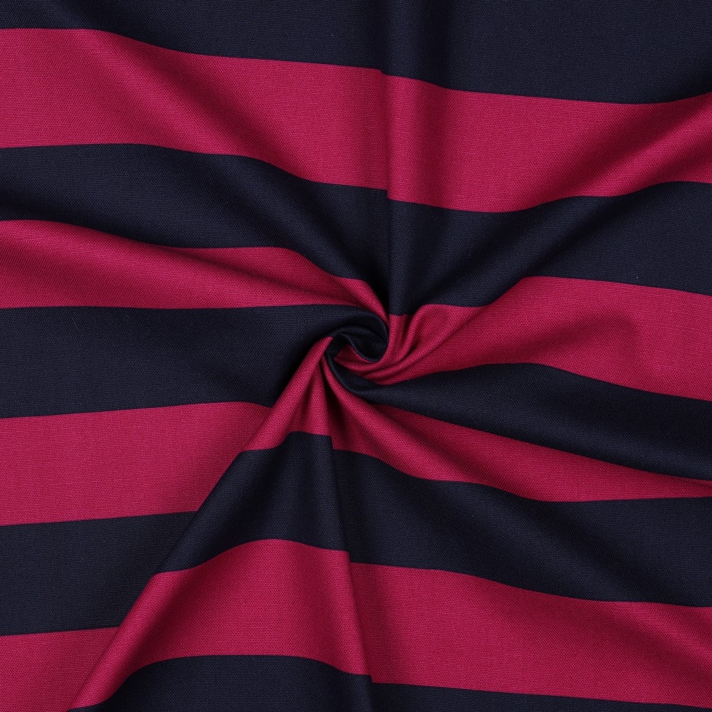 Canvas strepen fuchsia/navy