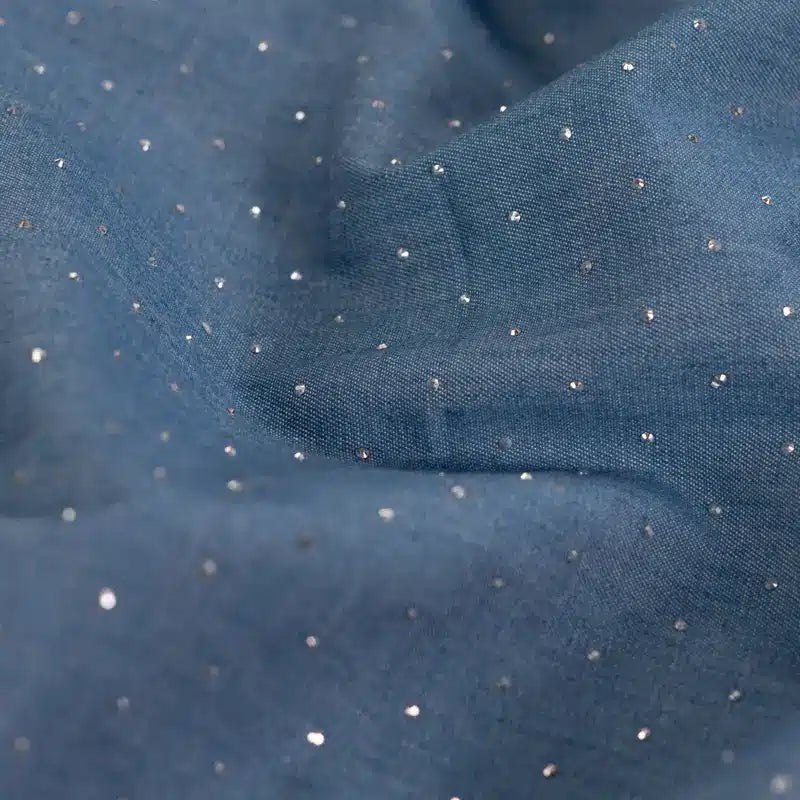 Chambray denim studs jeansblauw