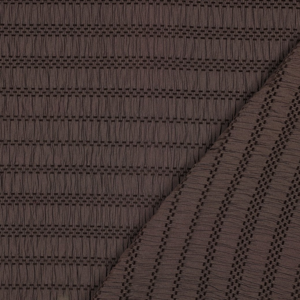Chenille viscose jacquard bruin