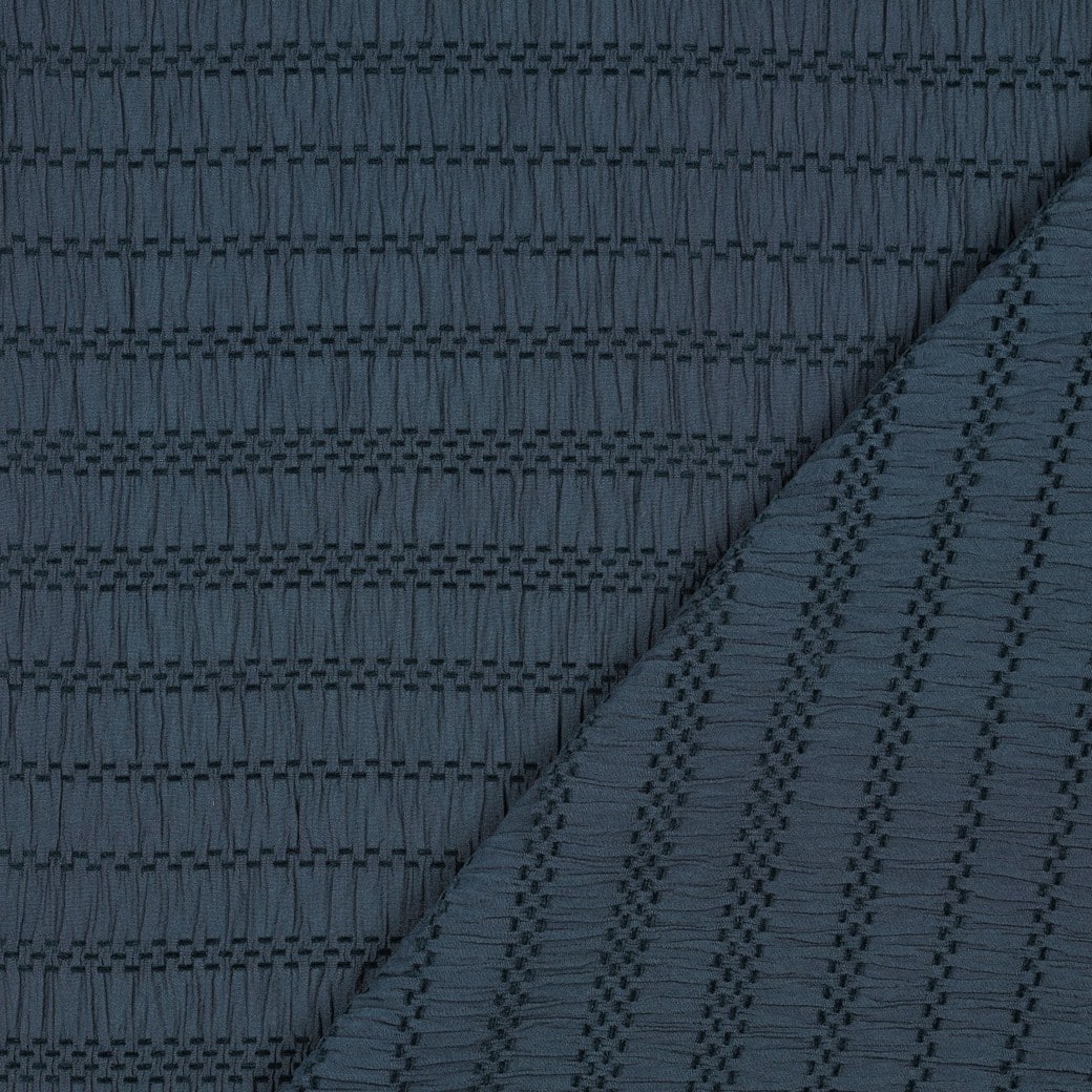 Chenille viscose jacquard navy